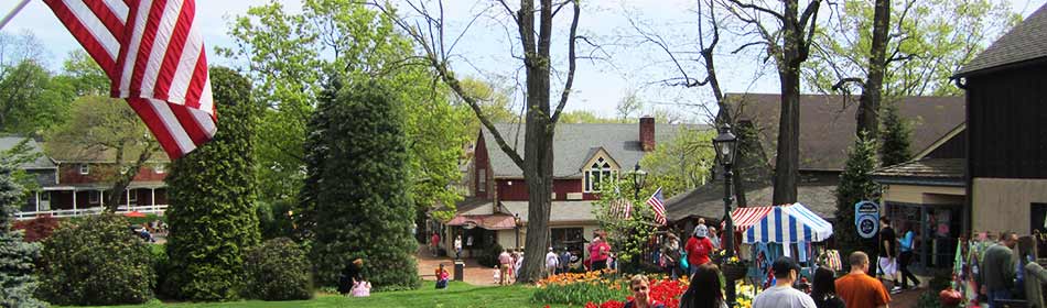 Peddler's Village is a 42-acre, outdoor shopping mall featuring 65 retail shops and merchants, 3 restaurants, a 71 room hotel and a Family Entertainment Center. in the Newtown, Bucks County PA area